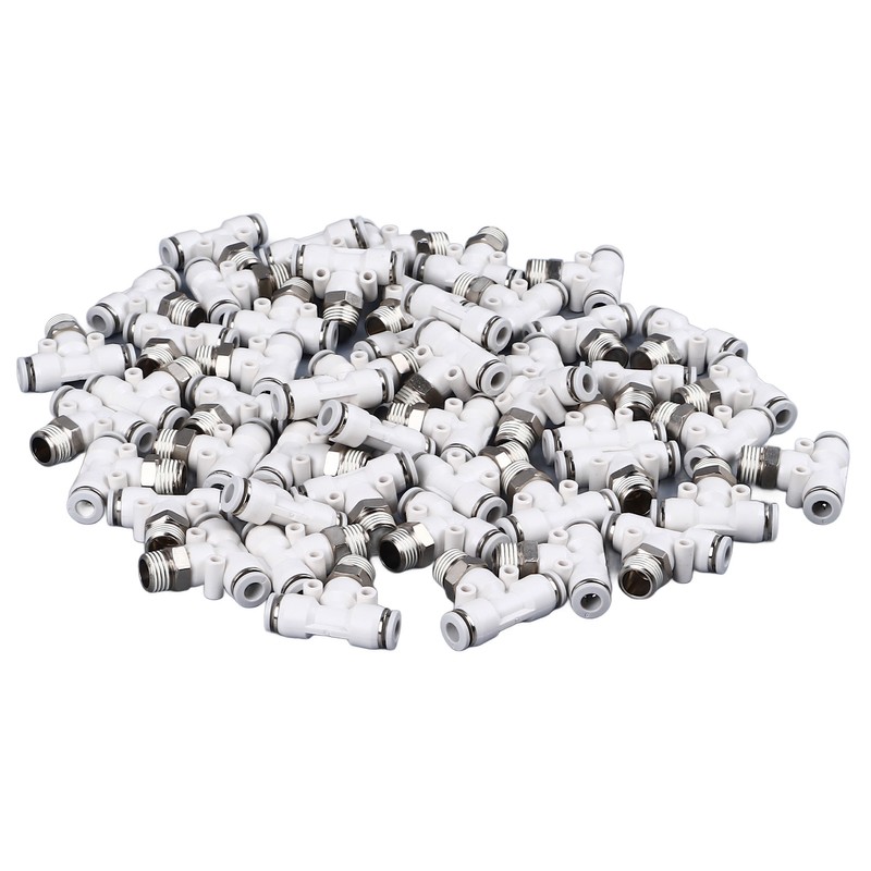 50PCS PT1/4 Hose Connectors PU Nylon Tubing T Shaped Tee