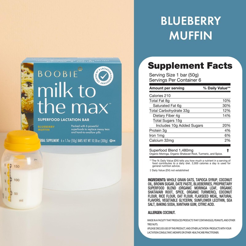 Boobie Bar Superfood Lactation Bar Variety Pack, Lactation Snacks for