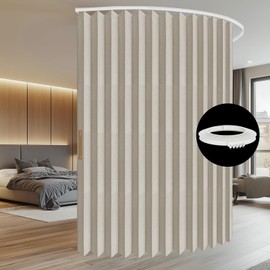 100% Blackout Room Divider Curtains - Total Privacy Curtain Panel, Thermal Insulated Noise Reduction Curtain for Bedroom Windows, Include Ceiling Curtains Track(Cream White, W100 x L108, 1 Pack)