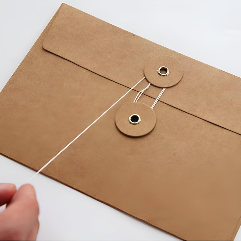 Fkereg 20 Pack Kraft Paper Envelopes with String, Small Brown