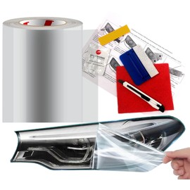 Solar Systems Colourless PPF Protective Film – Protective Laminate for Lamps/Thresholds/Bodies/Bumpers – Set with a Squeegee for Film Installation – 30 x 200 cm