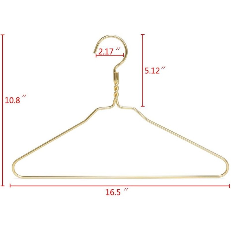 Beautiful Gold Aluminum Metal Suit Hangers Heavy Duty Coat Hangers