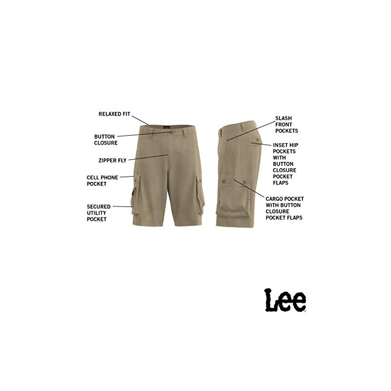 Lee Men's Dungarees New Belted Wyoming Cargo Shorts Cargos, Sporting