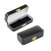 Quality Antique Style Black Leatherette Cufflink Box - Beautiful Quality