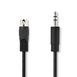 1m DIN 5 Pin 3.5mm Jack Midi Audio Cable Professional Cable Suitable for Bang & Olufsen Systems Black