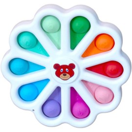 Toddler Tested - Poppin Colors Sensory Toy with Numbers and Multicolor Bubbles - Fidget Popper Spinning Toy for Color & Shape Recognition - Builds Sensory and Motor Skills for Kids Ages 15 Months+