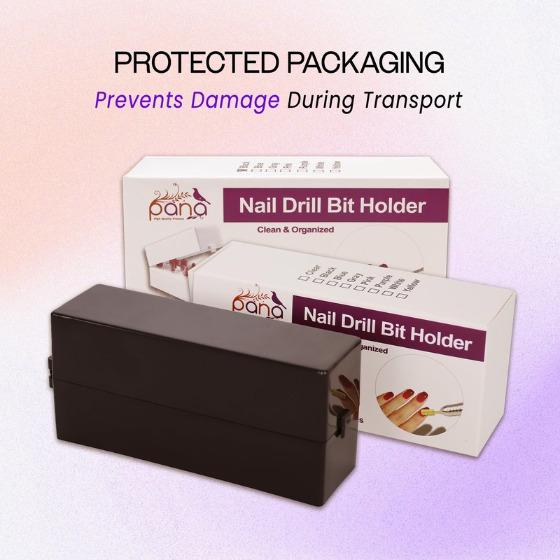 PANA Rectangle Nail Drill Bit Holder Display Organizer Case -
