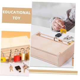 Operitacx Schloss und Schlüsselspielzeugset für Kinder Montessori Lernspielzeug Holz und Metall Fördert Kognitive Fähigkeiten Geeignet für Kleinkinder