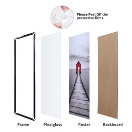 ELSKER&HOME 22.375 x 34 Poster Frame 5 Pack, Black Picture Frame for Horizontal or Vertical Wall Mounting, Sturdy and Scratch-proof