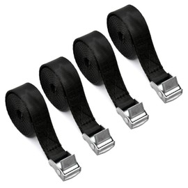 SYEYCW 4 Pcs Black Tie Down Straps, 1M x 20mm Adjustable Tie Heavy Duty, Ratchet Lashing Straps, Roof Rack Belts, Tensioning Belts with Quick Release Cam Bukle, for Motorcycle, Trucks, Cargo