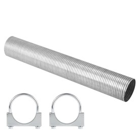 Piclafe 3" x 16.5" Length Universal Exhaust Flex Pipe, 3 Inch Flexible Exhaust Pipe with 2 x U Bolt Clamps