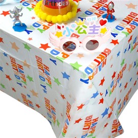 flyorigin Tablecloth Tablecloth, Ideal for Birthday Parties, Carnival, Baby Shower, Theme Parties, Spa Parties, Disposable, Rectangular, Waterproof Plastic Tablecloth 137 x 274 cm