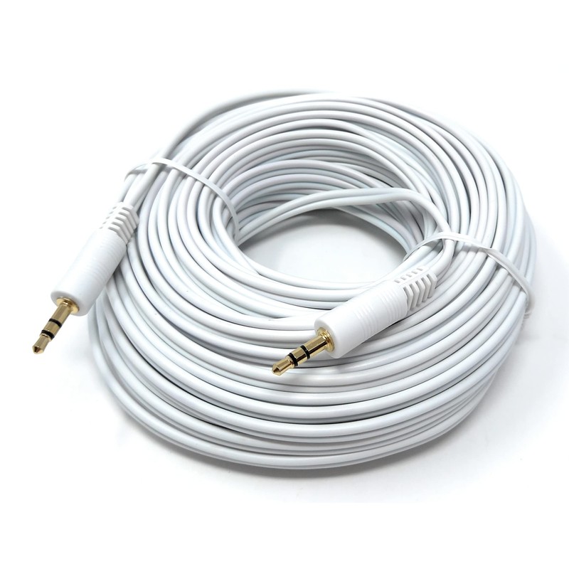 DRUT 20m 3.5mm to 3.5mm Stereo Audio AUX Cable Gold