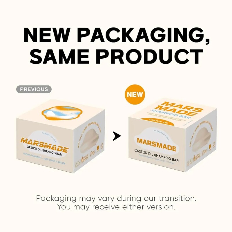 Mars Made-shampoo En Barra Aceite De Ricino + Agua De