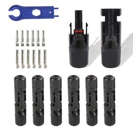 ALLVD Solar Panel Cable Co, MC4 Connector, Male and Female Connection Cable, IP67 Rainproof, Dustproof, High Load, High Heat Resistant, Snap Design (6 Pairs, Male / Female, For Solar Panel Connection