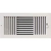 Three-way plastic side wall/ceiling register in white 14"w X 6"h