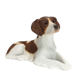 Sandicast Small Size Orange and White Brittany Spaniel Sculpture