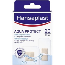Hansaplast Cerotti AQUA PROTECT, Cerotti impermeabili con elevato potere adesivo, Trasparenti, traspiranti e flessibili, 1 Confezione da 20 pezzi in 2 formati assortiti