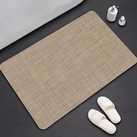 Tobil Bath Mat Non-Slip Absorbent Bath Mat Bathroom Rug Brown-015 40 x 60-50 x 80 (50 x 80 cm)