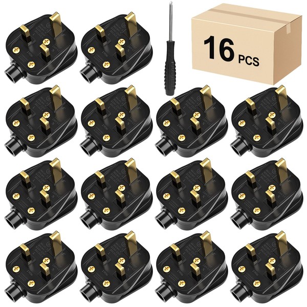 UK Plugs with 13 AMP Fused, 3 pin Mains Plug