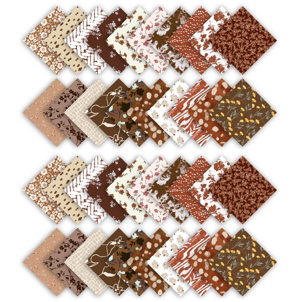 Soimoi Precut 5-inch Florals Prints Cotton Fabric Bundle Quilting Squares