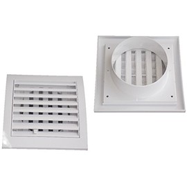 Air Ventilation Plastic Grill Cover 148mm x 153mm Adjustable Ã˜100 ducting/White