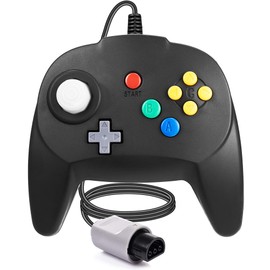 miadore N64 Controller Wired Game Pad Joystick Kompatibel mit der N64 Konsole (schwarz)