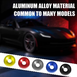 JNNJ 10 PCS Bumper Fender Washer, M6 Fender Washer Engine Bay Dress up Kit, Aluminum Bumper Washer Bolt, Umper Washers Bolt Fastener Kit Compatible with Car License Plate Frame, Engine Bay(Red)