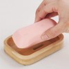 Kandid Bamboo Soap Dish - Curved Elevated Design with Drainage