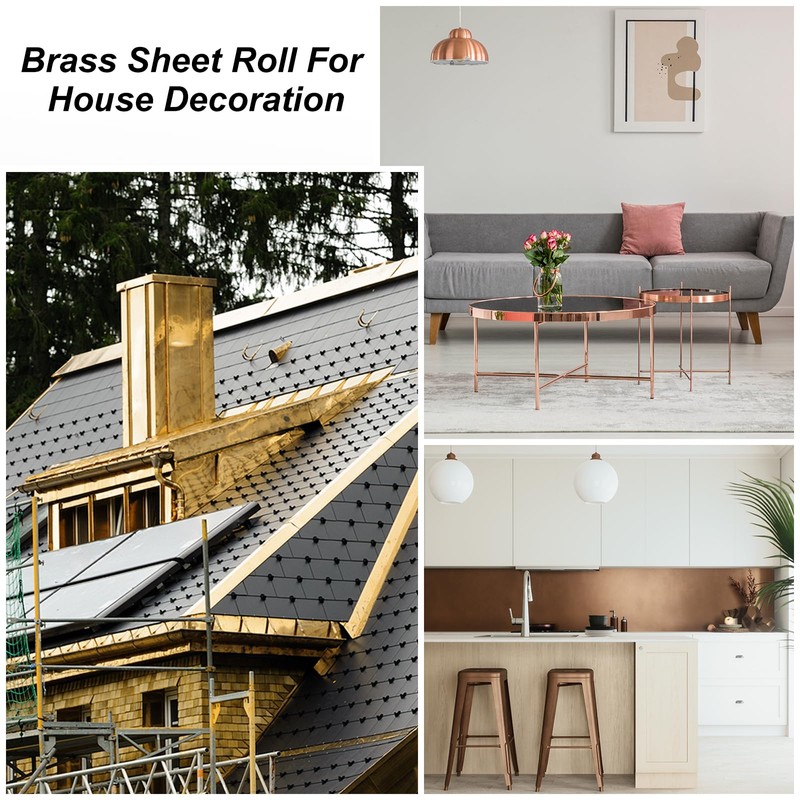 sourcing map Brass Sheet Roll, 0.5 x 25 x 2000mm(TxWxL)