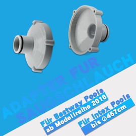 Fox·Bunny Adapter for Suction Hose (Diameter 80 mm to Diameter 32 mm), Adapter for Pool Hose to Filter System for Quick-Up Pools from Intex and Bestway with Hose Clamp