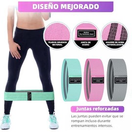 Yostyle Bandas de Resistencia para Ejercicio, 3 Niveles de Ligas de Resistencia Elásticas de Tela, Resistance Bands Multifuncional para Ejercicios en 