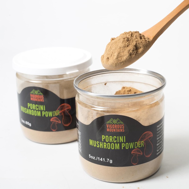 VIGOROUS MOUNTAINS Dried Porcini Mushroom Seasoning Powder for Cooking, Salt