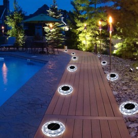 Solar Ground Lights - Pathway Lamp - Weatherproof Ground Light for Backyard Yard Porch Lawn Gazebo Pool Walkway Driveway