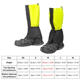 PATIKIL Leg Gaiters, Waterproof Shoe Covers Hiking Gaiters Snow Boot Gaiter, Neon Green, M