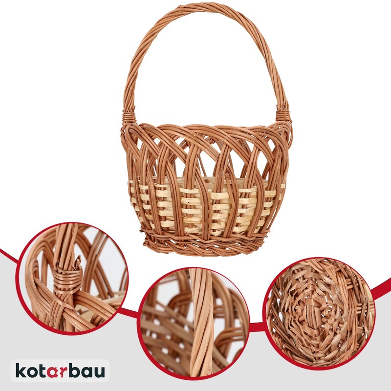 KOTARBAU® Wicker Basket with Handle Children's Easter Basket with Handle