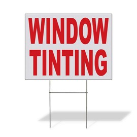 Fastasticdeals Weatherproof Yard Sign Window Tinting Red Lawn Garden Auto Restoration 18x12 Inches 2 Sides Print