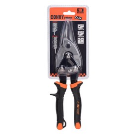Convy Straight Cut Tin Aviation Snips, 25 cm Red, 25cm, convy-GJ87EU , Orange