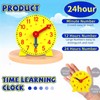 Mubuni 24-Hour Teaching Clock,Yellow Teaching Clock learn to time clock,Te/aching