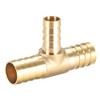 sourcing map Tee Brass Barb Fitting Reducer 3 Way, Fit