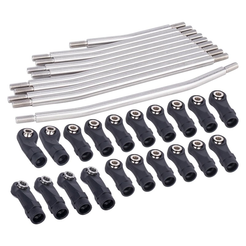 10Pcs Stainless Steel Link Rod Linkage 313mm Wheelbase for Axial