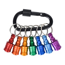 7-Piece Hex Screwdriver Holder with 1 Carabiner, Aluminium Alloy Screwdriver Holder, Portable Screw Adapter, Keychain Drill, Suitable for Hex Screws