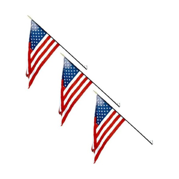 3 PACK USA School Classroom 16X24" Stick Flag SET Steel