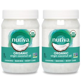 Pack of 2 x Nutiva Extra Virgin Coconut Oil Organic - 15 fl oz