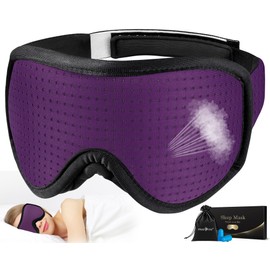 MUSICOZY Sleep Mask, Eye Mask for Sleeping, Breathable Sleeping mask for Men Women, 3D Comfort Contoured for Side Sleepers, Light Blocking Sleeping Mask for Home, Office, Travel, Meditation, Yoga