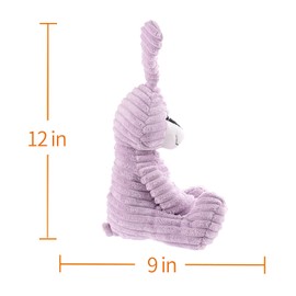 Apricot Lamb Toys Plush Corduroy Rabbit Bunny Stuffed Animal Soft Cuddly Perfect for Child （Purple Bunny,8.5 Inches