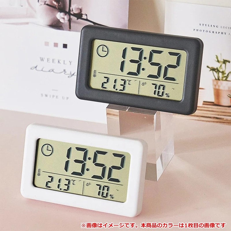 Audiofan Digital Clock Thermo-Hygrometer Small Compact Stand Wall Mounted Table