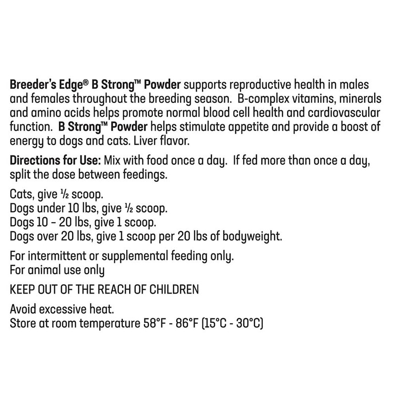 Breeder’s Edge B Strong Powder, B-Complex Vitamin Supplement for Dogs