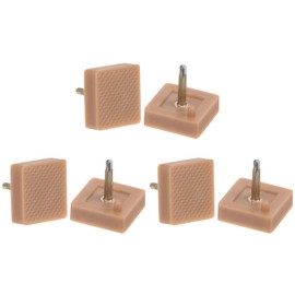 HARFINGTON 3 Pairs TPU Kitten Heel Tips Shoes Replacement Tap Caps for Women High Heels, 2.4mm Pin, 16mm Square Heel Repair Caps, Beige