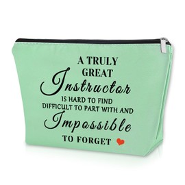 Sazuwu Instructor Gifts from Student Green Makeup Bag Fitness Instructor Thank You Gifts Nurse Instructor Appreciation Gifts Cosmetic Bag Retirement Gift for Professor Mentor Graduation Gift